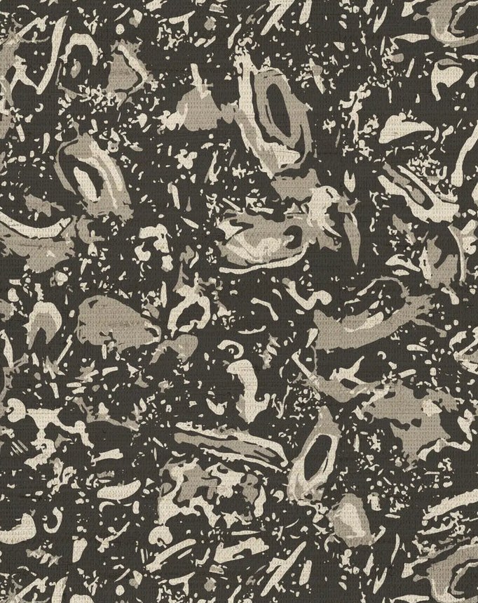 Emily Daws River Reef Grasscloth sample in Coal.