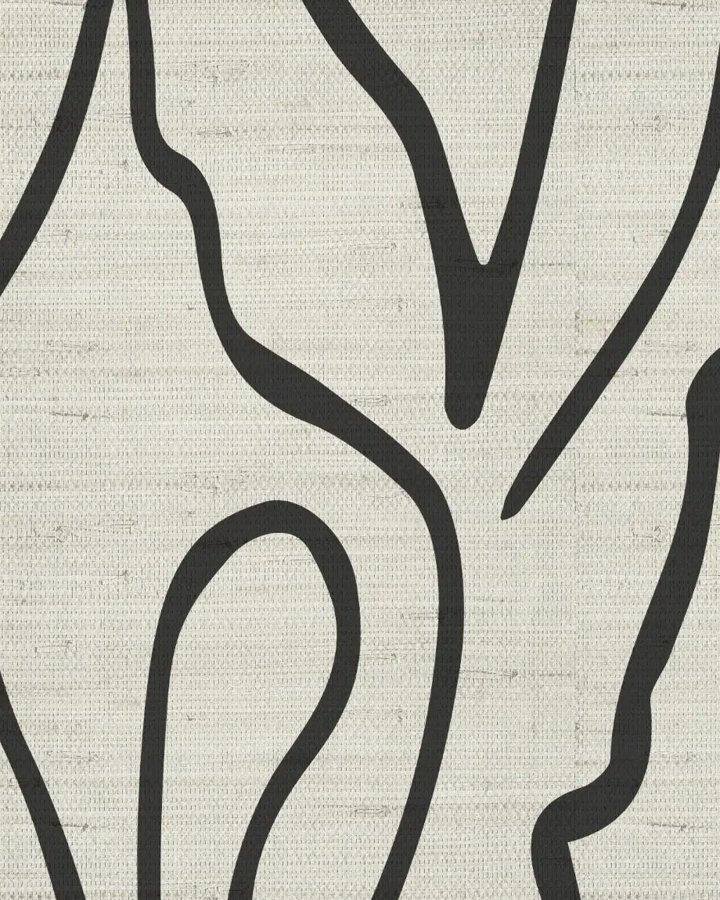 Emily Daws Edisto Grasscloth sample in Jet.
